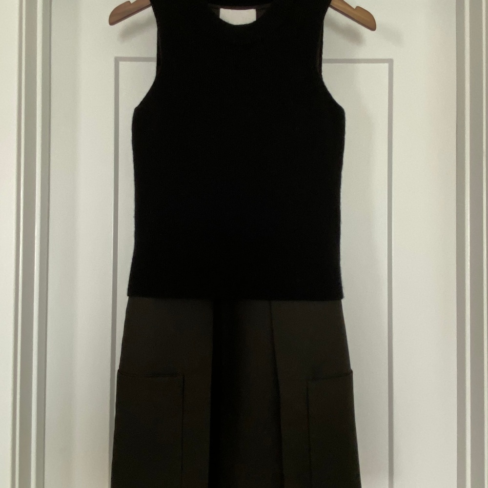 Phillip Lim Navy and Black Sweater Sheath Dress